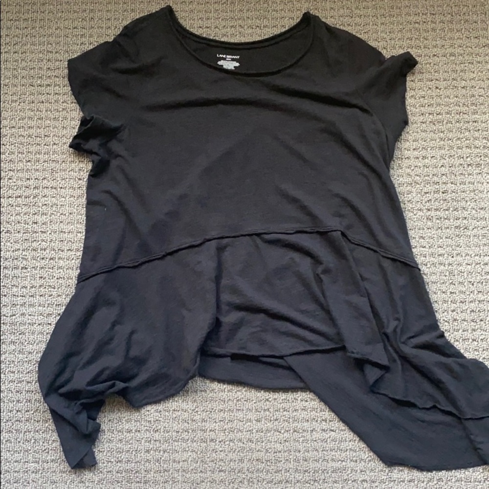 Lane Bryant black peplum shark bite top 22/24